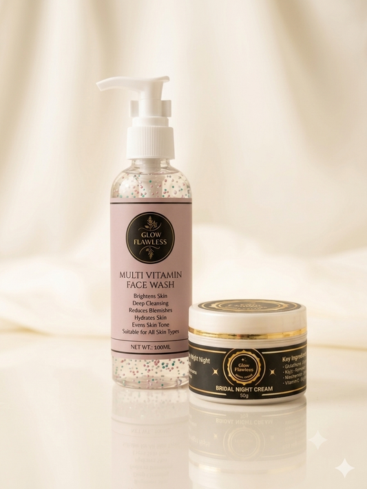 Whitening Set 50g Bridal Night Cream +  100ml Whitening Face wash